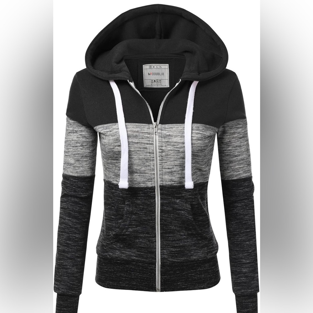 DOUBLJU Lightweight Thin Zip-Up Hoodie Jacket for Women XL. *NEW*